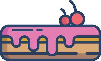 Eclair linear color illustration vector