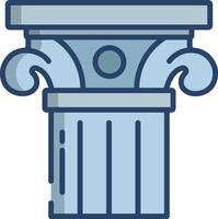 Ancient Pillar linear color illustration vector