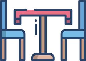 Dinner Table linear color illustration vector