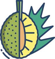 Breadfruit slice linear color illustration vector