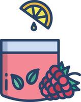 Raspberry linear color illustration vector