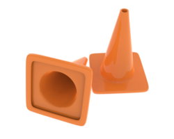 Traffic cone isolated on background. 3d rendering - illustration png
