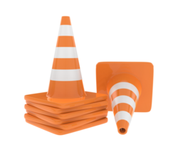 Traffic cone isolated on background. 3d rendering - illustration png