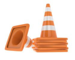 Traffic cone isolated on background. 3d rendering - illustration png
