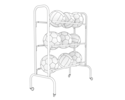 Balls trolley isolated on background. 3d rendering - illustration png