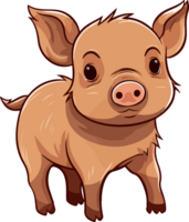 Cute pig clipart design illustration png