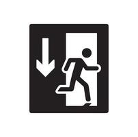Emergency exit illustration, escape route sign and symbol vector