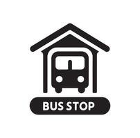 Bus stop icon illustration vector