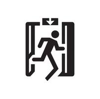 Emergency exit illustration, escape route sign and symbol vector