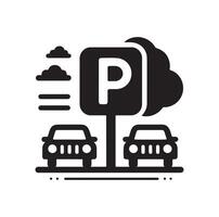 Parking icon. Car Parking Icon. Parking and traffic signs isolated on white background. Map parking pointer. illustration. vector