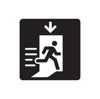 Emergency exit illustration, escape route sign and symbol vector