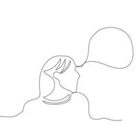 Sketch outline concept minimal girl woman lady in drawing continuous line art. Female hand drawn with white ioslated background. Abstract,illustration. vector