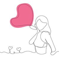 Sketch outline concept minimal girl woman lady in drawing continuous line art. Female hand drawn with white ioslated background. Abstract,illustration. vector