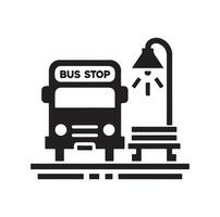 Bus stop icon illustration vector