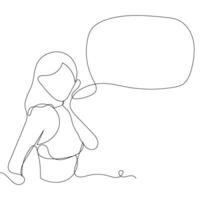 Sketch outline concept minimal girl woman lady in drawing continuous line art. Female hand drawn with white ioslated background. Abstract,illustration. vector