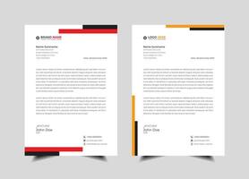 Modern Corporate professional letterhead design template with red and yellow color. Creative abstract business proposal clean letterhead design for your project. newsletter, corporate resume vector