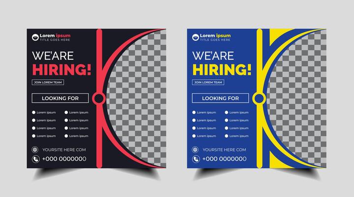 we are hiring job social media post clean banner template design elegant color . social media hiring post vacancy recruitment web banner design