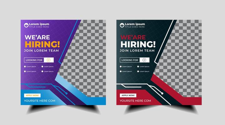 we are hiring job social media post clean banner template design elegant color . social media hiring post vacancy recruitment web banner design