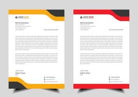 Modern Corporate professional letterhead design template with red and yellow color. Creative abstract business proposal clean letterhead design for your project. newsletter, corporate resume vector
