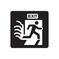Emergency exit illustration, escape route sign and symbol vector