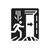 Emergency exit illustration, escape route sign and symbol vector