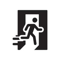 Emergency exit illustration, escape route sign and symbol vector