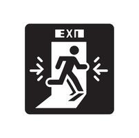 Emergency exit illustration, escape route sign and symbol vector