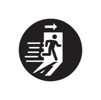 Emergency exit illustration, escape route sign and symbol vector