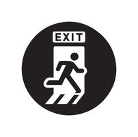 Emergency exit illustration, escape route sign and symbol vector