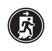 Emergency exit illustration, escape route sign and symbol vector