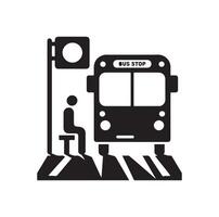 Bus stop icon illustration vector