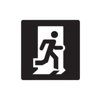 Emergency exit illustration, escape route sign and symbol vector