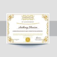 Certificates of completion template with luxury and modern golden line and shapes. Horizontal certificate For award, business, and education needs vector
