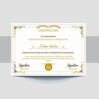 Certificates of completion template with luxury and modern golden line and shapes. Horizontal certificate For award, business, and education needs vector