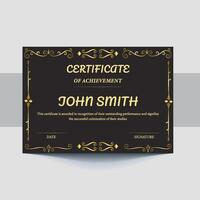 Certificates of completion template with luxury and modern golden line and shapes. Horizontal certificate For award, business, and education needs vector