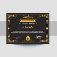 Certificates of completion template with luxury and modern golden line and shapes. Horizontal certificate For award, business, and education needs vector