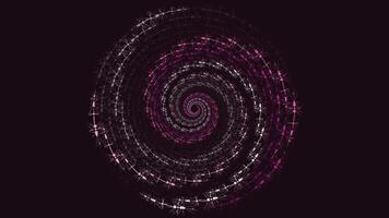 Abstract spiral dotted spinning galaxy background. vector