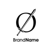 Luxury Initial O Sword Logo vector