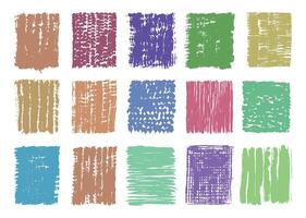 Abstract colorful paint texture background set. Grunge painting brushes. Rough textured stroke bundle. Creative hand drawn layout. vector