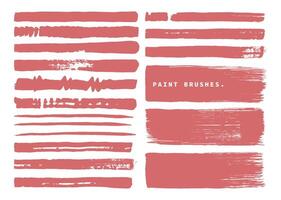 Grunge paint brush strokes element bundle. Abstract rough textured brushes pack. vector
