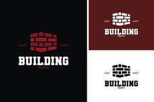 Bricks logo design for property home building template illustration vector