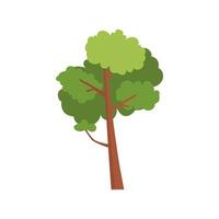 Green tree illustration. Single green tree. Abstract cartoon tree vector
