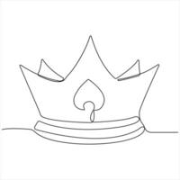 Crown continuous single line royal banner concept Line art outline minimal illustration vector
