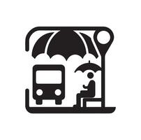 Bus stop icon illustration vector