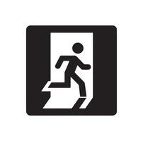 Emergency exit illustration, escape route sign and symbol vector