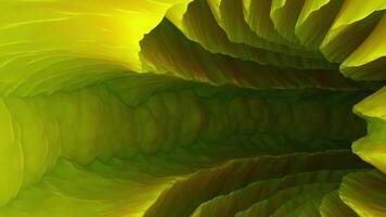 tunnel med sten böjer sig. design. rörelse längs buktig tunnel med 3d sprickor. 3d tunnel med sten böjer sig video