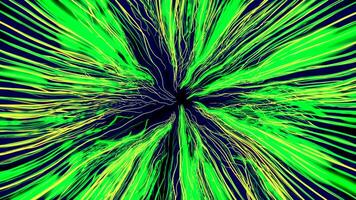 Black background.Design. Green lightning in an abstraction striking in the middle of a dark background . video
