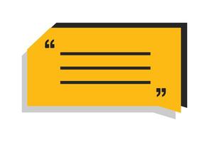 Quotation or Comment Blank text frame minimal style with quote marks simple flat vector