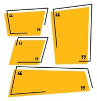 Quotation Mark Blank Text box frame in different abstract shapes illustration vector