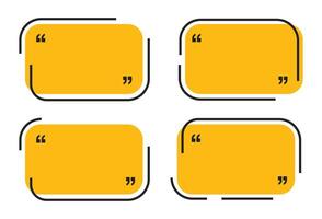 Quotation Mark Blank text box frame in rectangle shape illustration vector